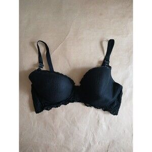 Smart & Sexy Bra Womens 42D Black Lace Underwired Lightly Lined